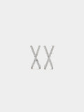 Pendientes X Con Circonitas - Plata De Ley 925