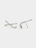 Pendientes X Con Circonitas - Plata De Ley 925