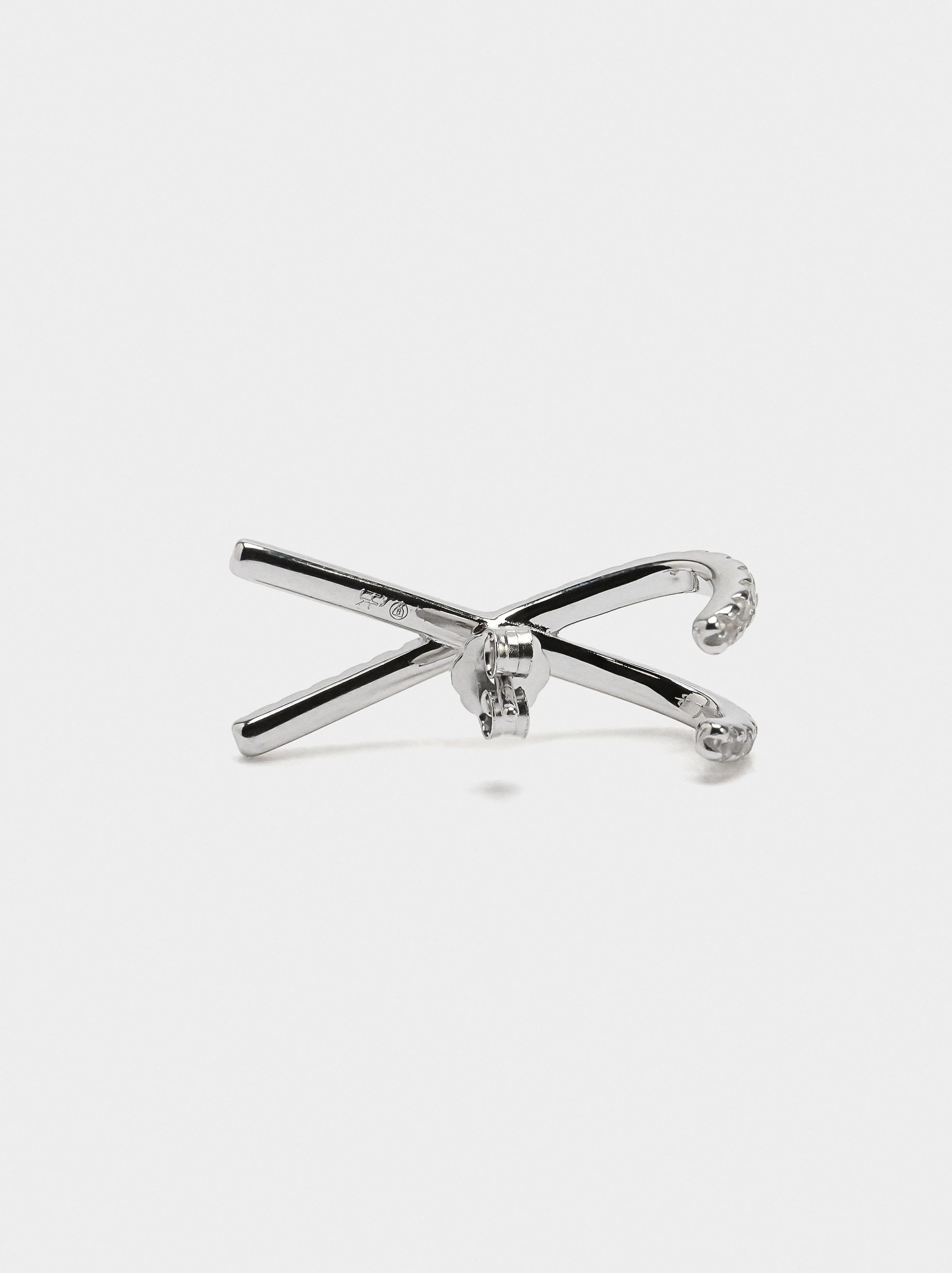 Pendientes X Con Circonitas - Plata De Ley 925