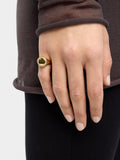Anillo Sello Con Circonitas - Plata De Ley 925