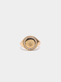 Anillo Sello Con Circonitas - Plata De Ley 925