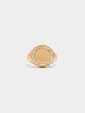 Anillo Sello Con Circonitas - Plata De Ley 925