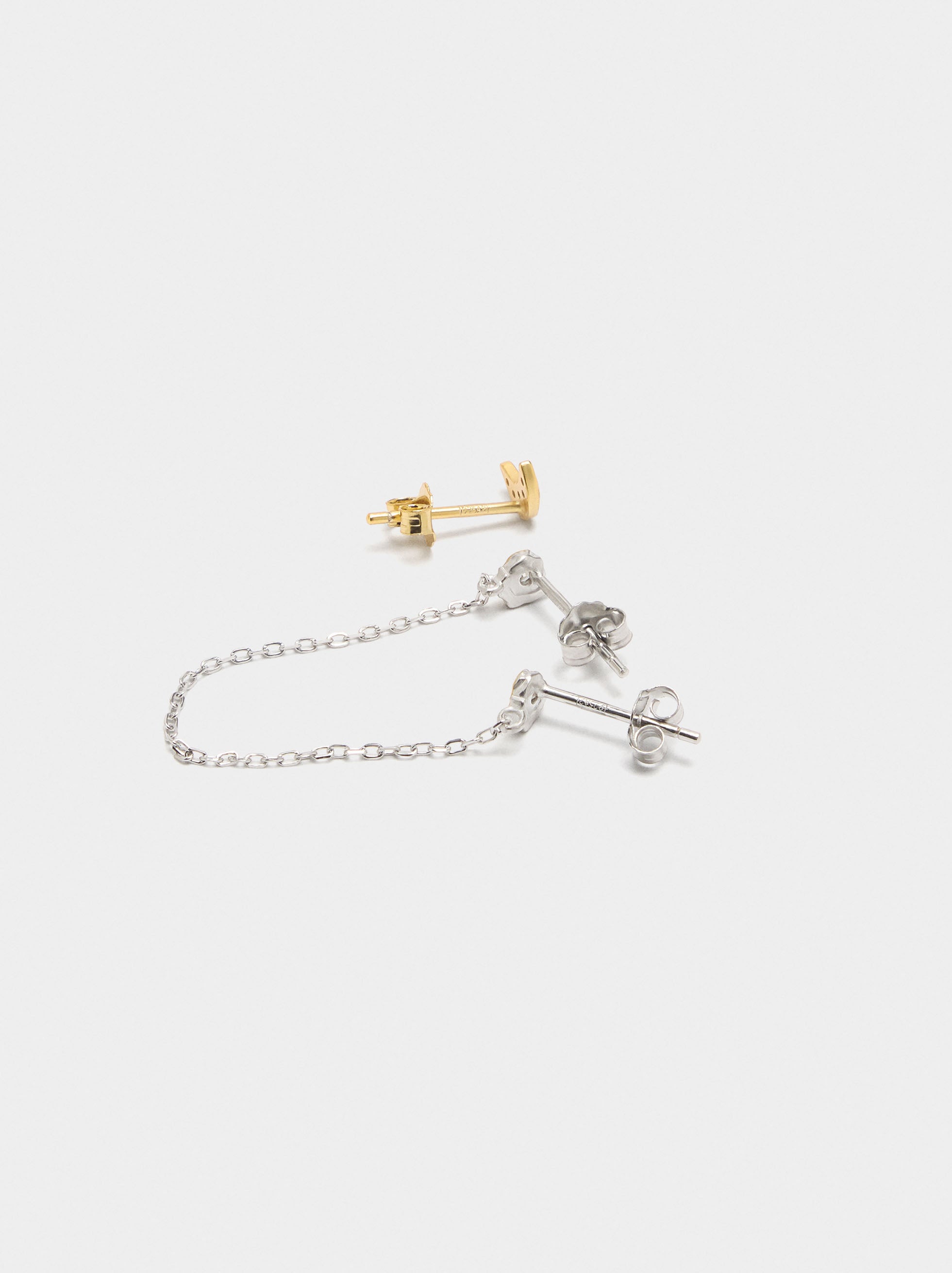 Set De Pendientes Ear Jacket Cruz Con Plata De Ley 925