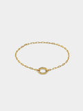 Pulsera De Eslabones Colgante Con Circonitas - Plata De Ley 925