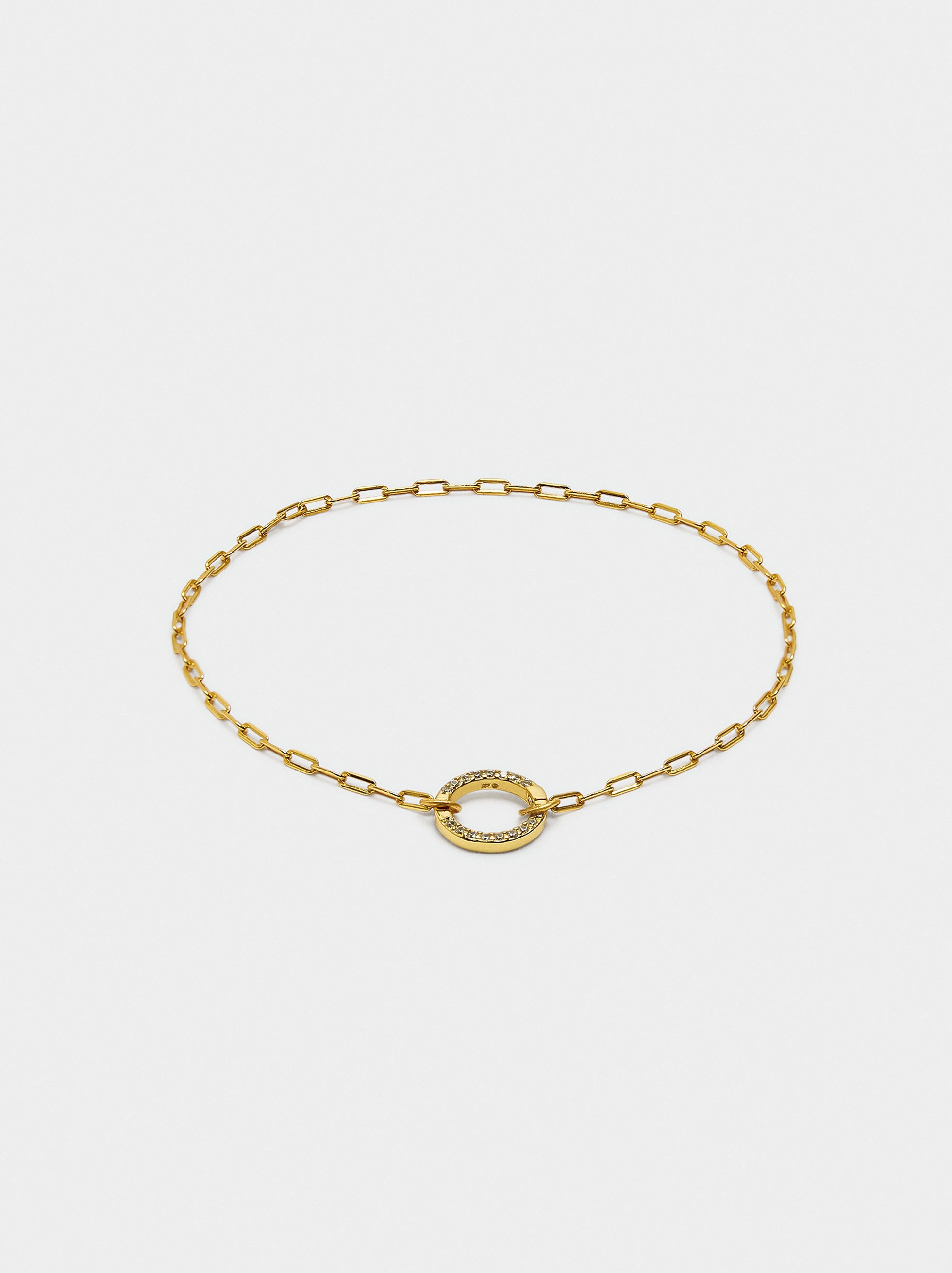Pulsera De Eslabones Colgante Con Circonitas - Plata De Ley 925