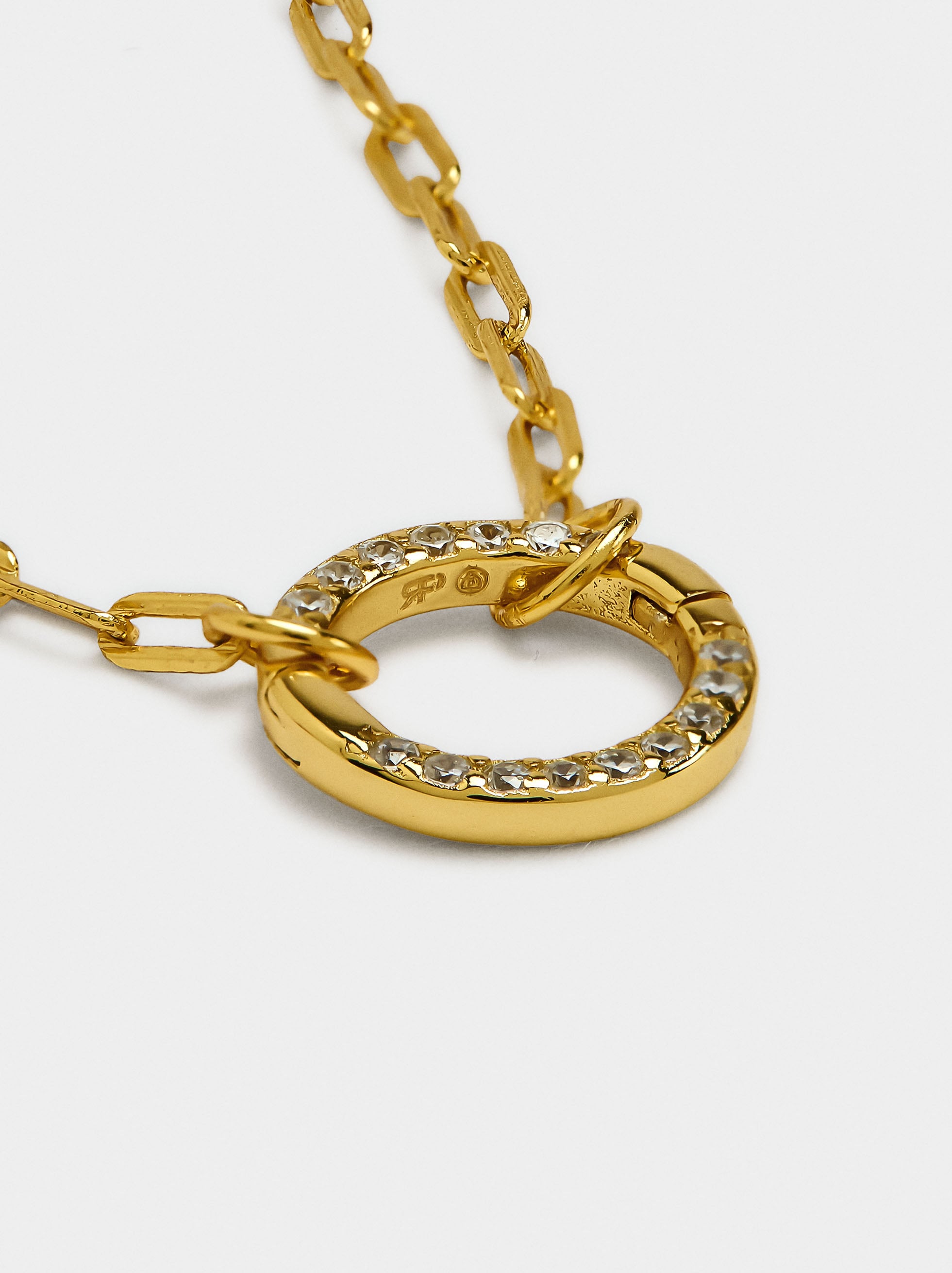 Pulsera De Eslabones Colgante Con Circonitas - Plata De Ley 925