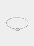 Pulsera De Eslabones Colgante Con Circonitas - Plata De Ley 925