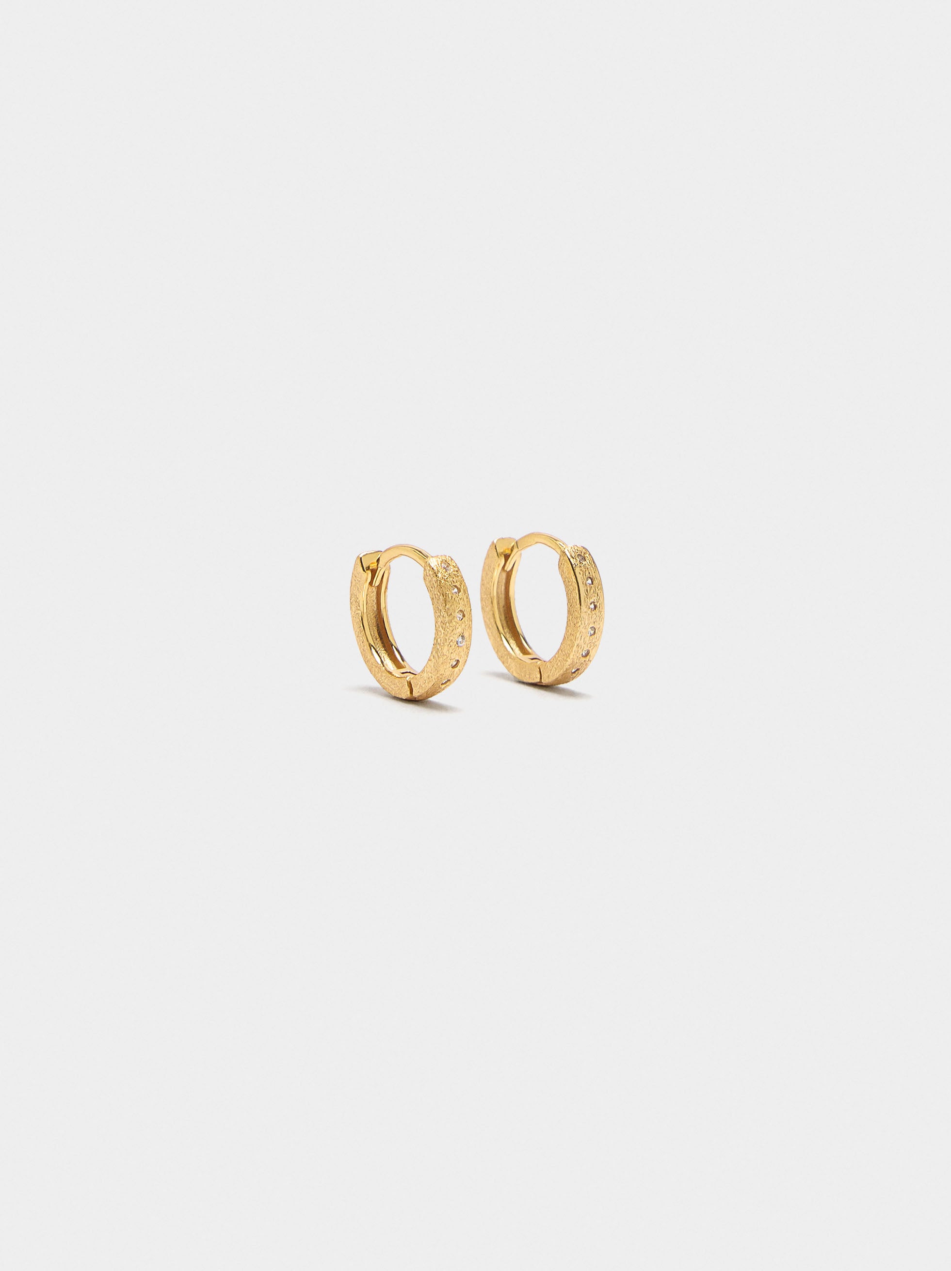 Aros Mate Con Circonitas - Plata De Ley 925