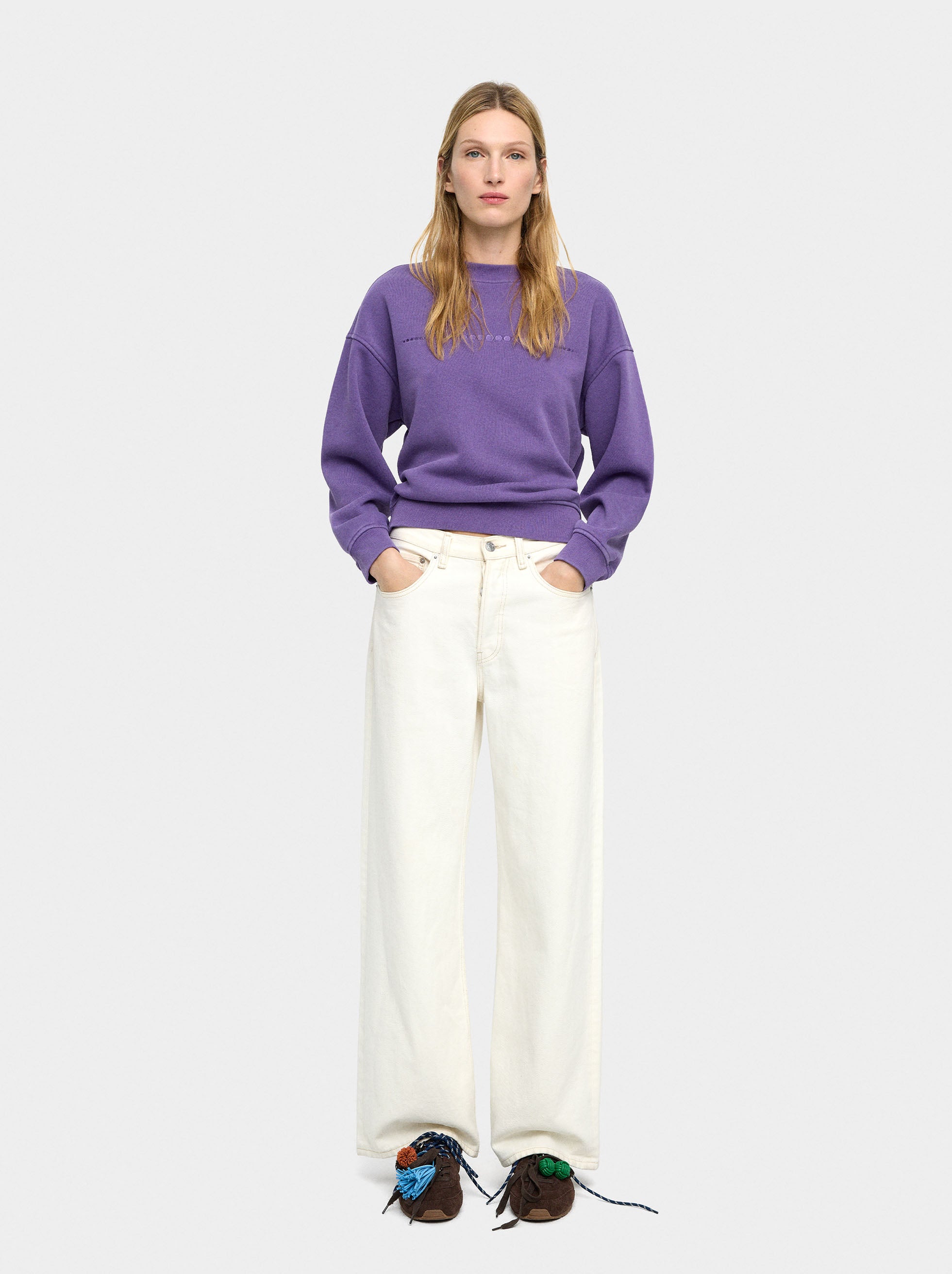 Sudadera De Algodón Con Bordado