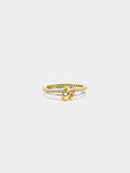 Anillo Doble Con Circonitas - Plata De Ley 925