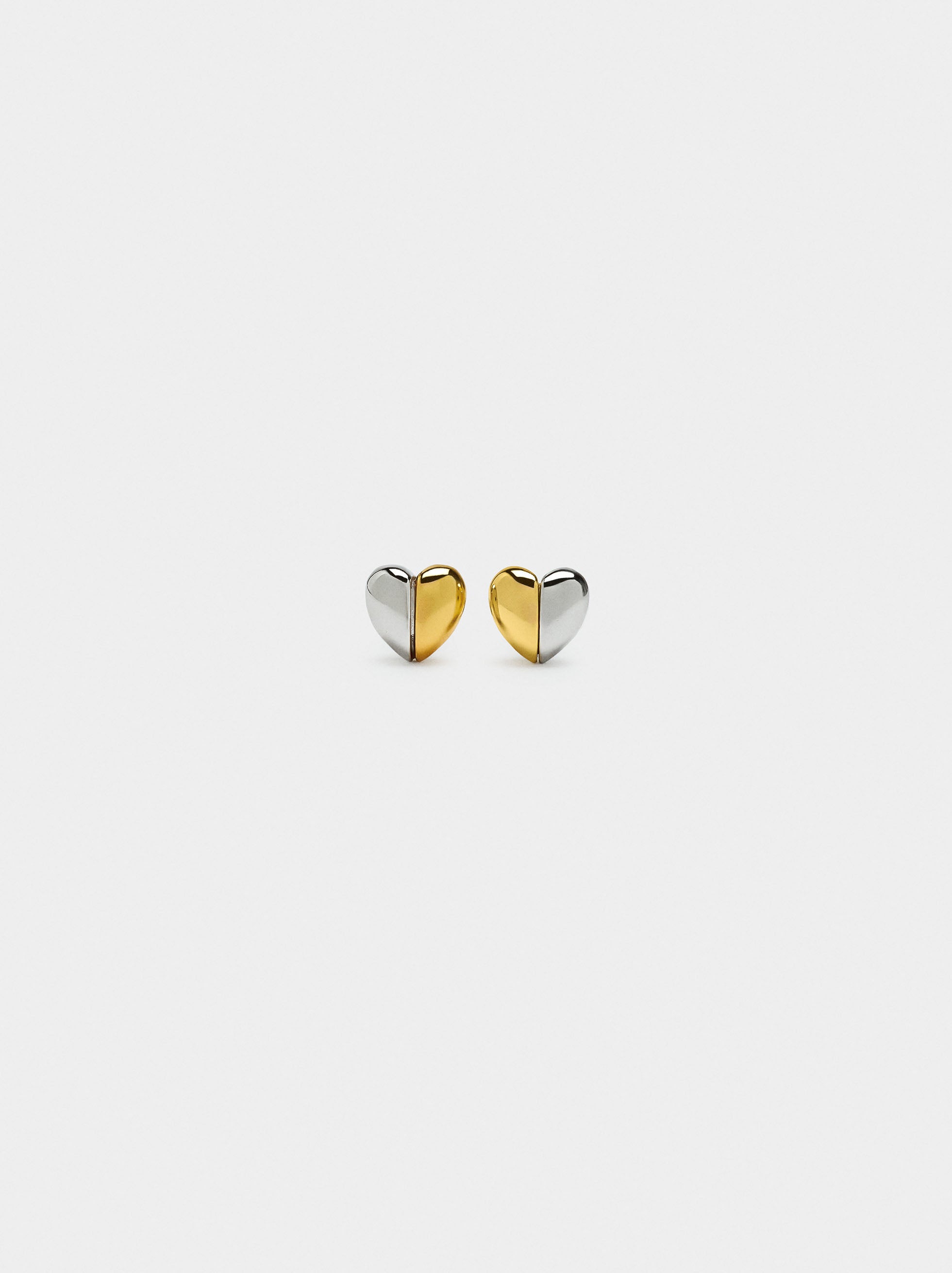 Pendientes Corazón Bicolor - Plata De Ley 925