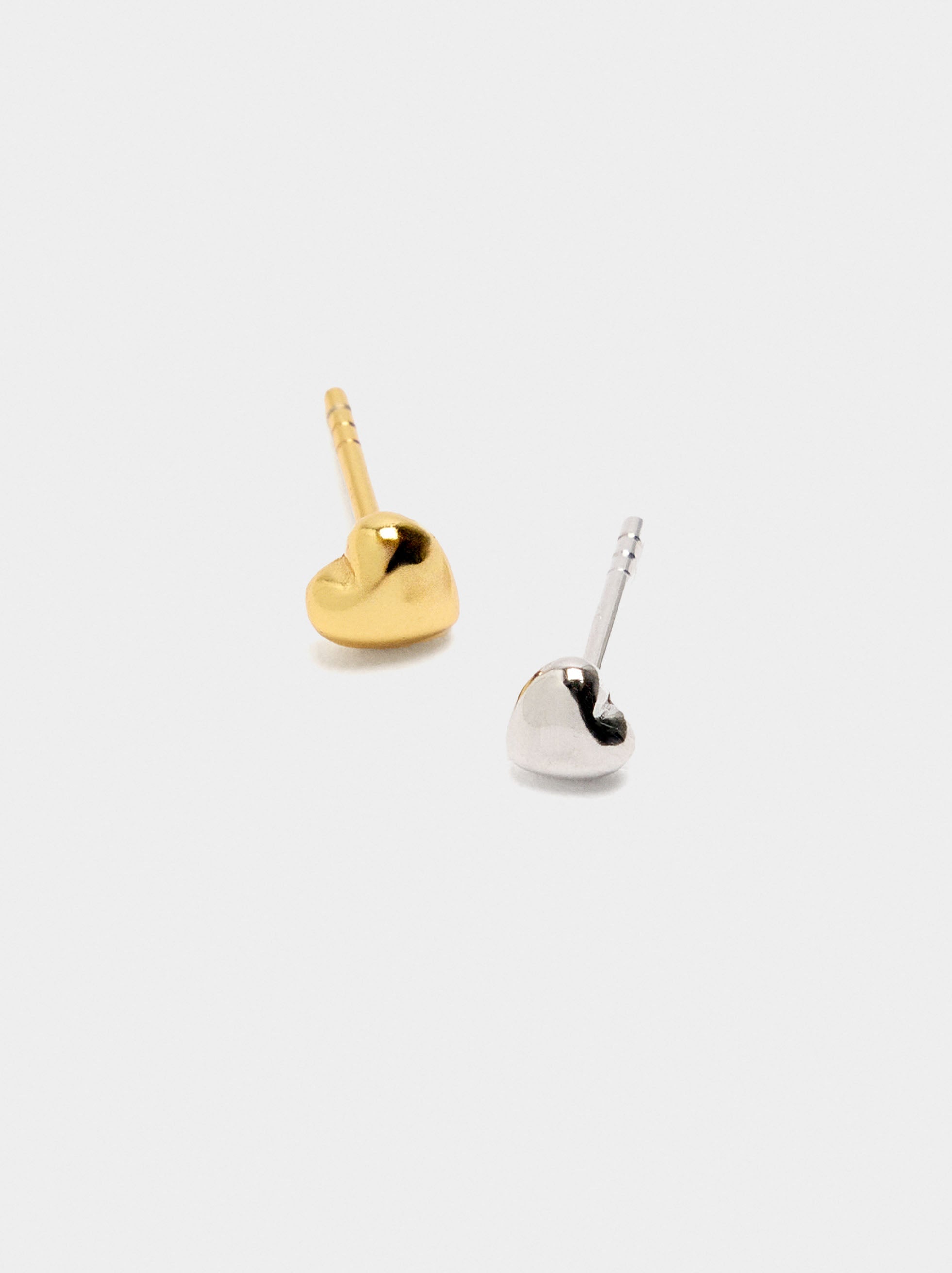 Set De Pendientes Corazón - Plata De Ley 925