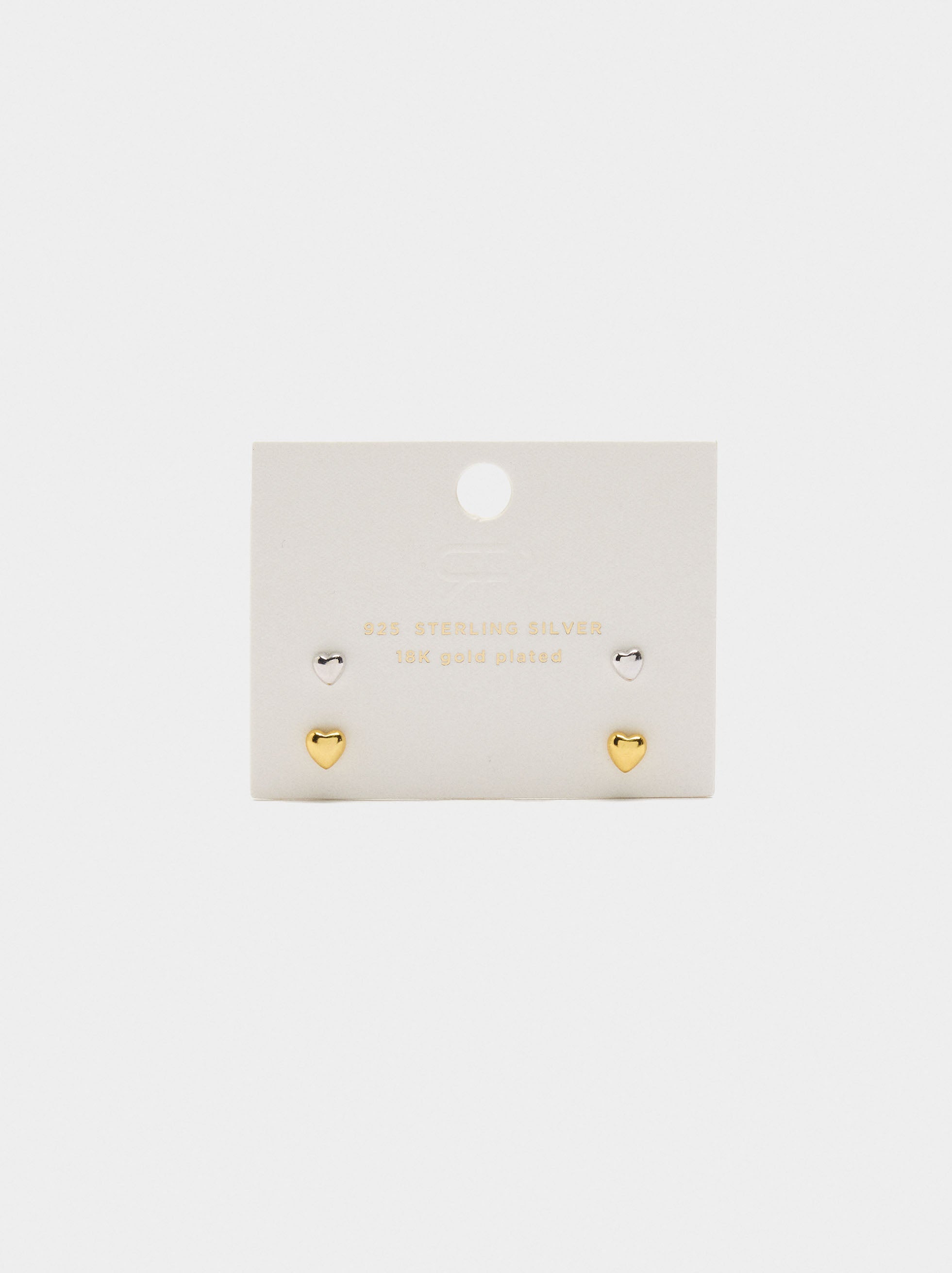 Set De Pendientes Corazón - Plata De Ley 925