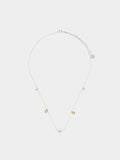 Collar Con Corazones Bicolor - Plata De Ley 925