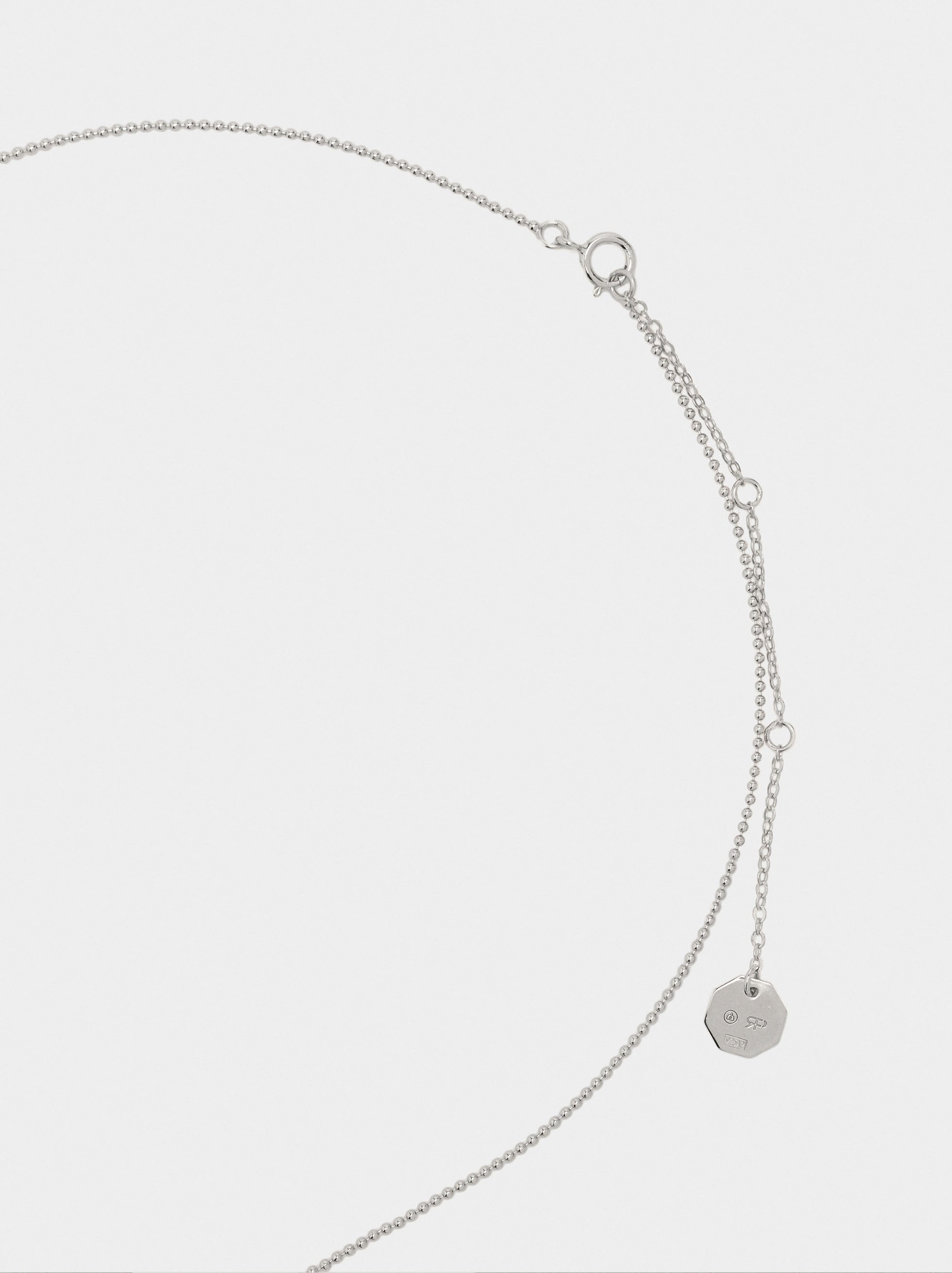 Collar Con Corazones Bicolor - Plata De Ley 925