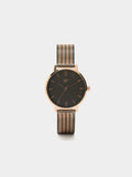 Reloj De Punto Metálico Bicolor