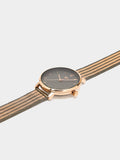 Reloj De Punto Metálico Bicolor