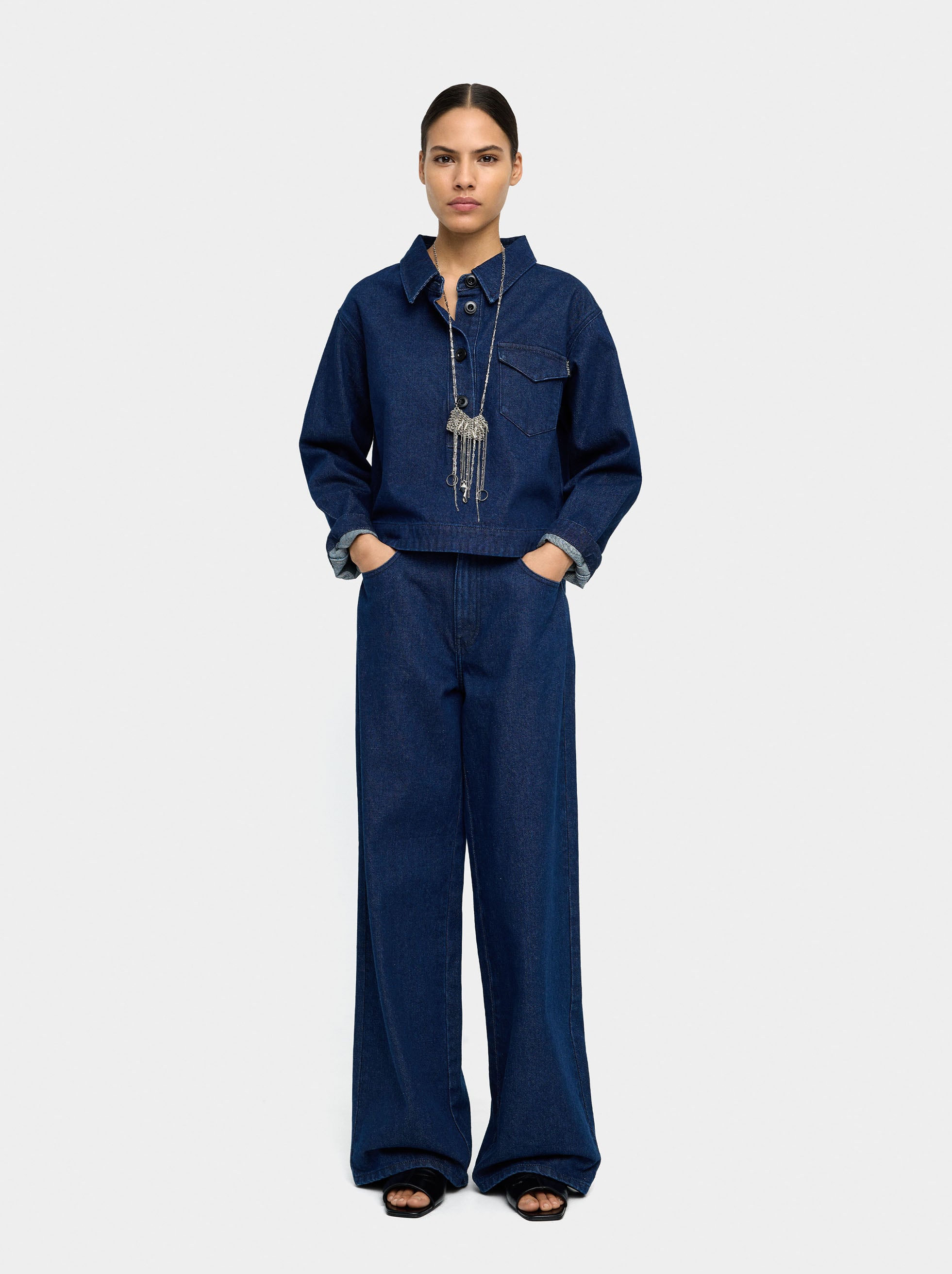 Camisa Denim Con Bolsillo