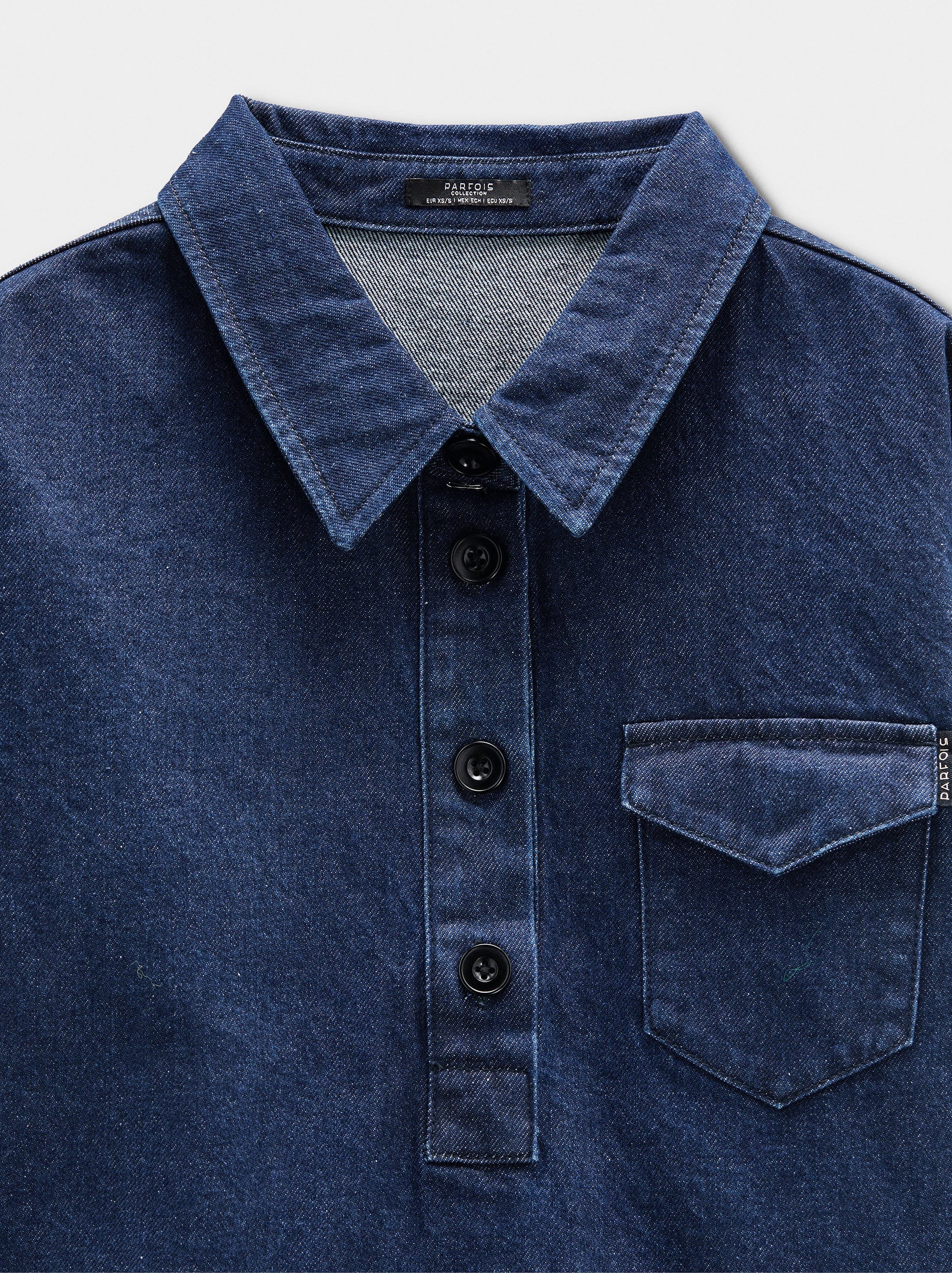 Camisa Denim Con Bolsillo