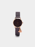 Reloj Malla Metálica De Acero Con Charm
