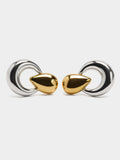 Pendientes Cortos Bicolor - Acero Inoxidable