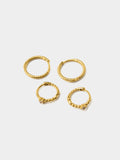 Set De Aros Con Cristales - Acero Inoxidable