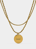 Collar Doble Con Medalla - Acero Inoxidable