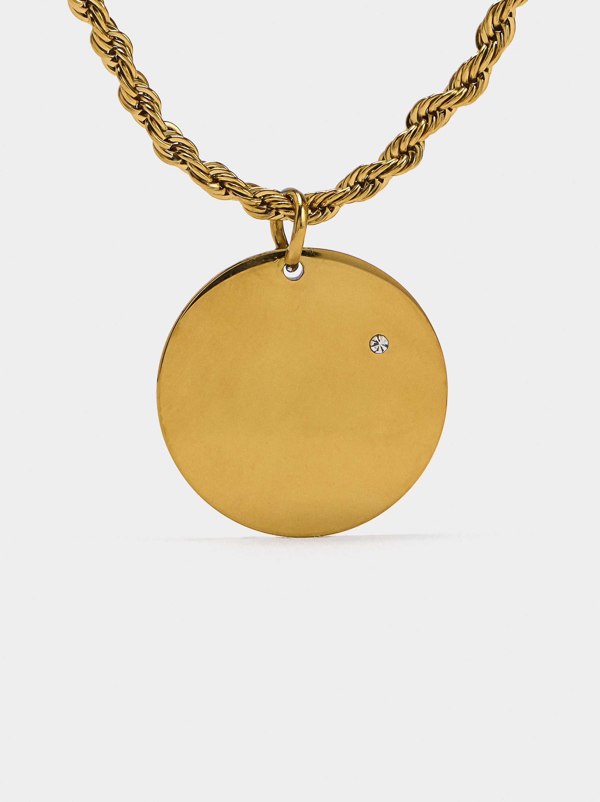 Collar Doble Con Medalla - Acero Inoxidable