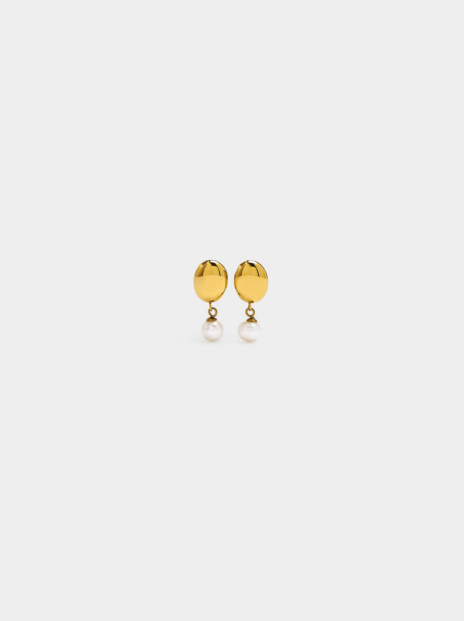 Pendientes Con Perla - Acero Inoxidable