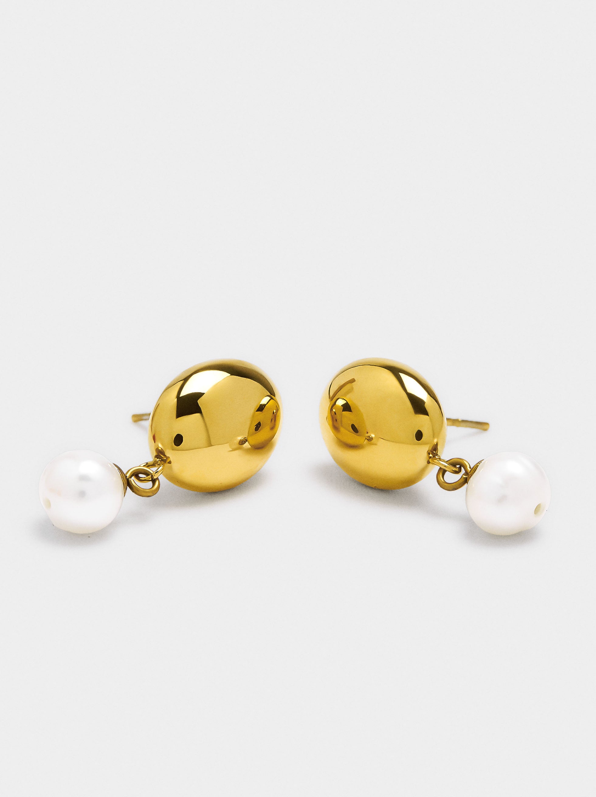 Pendientes Con Perla - Acero Inoxidable