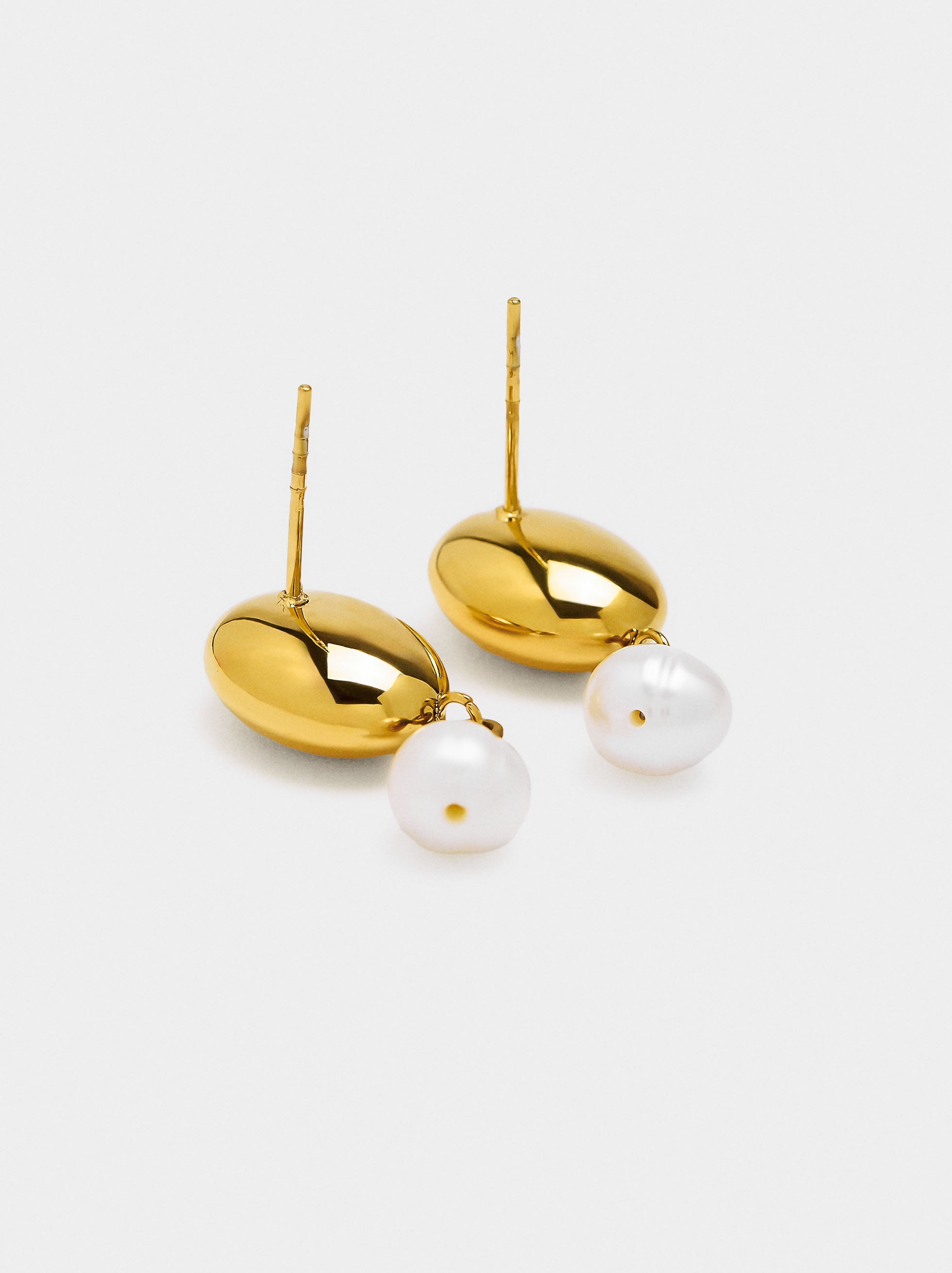 Pendientes Con Perla - Acero Inoxidable