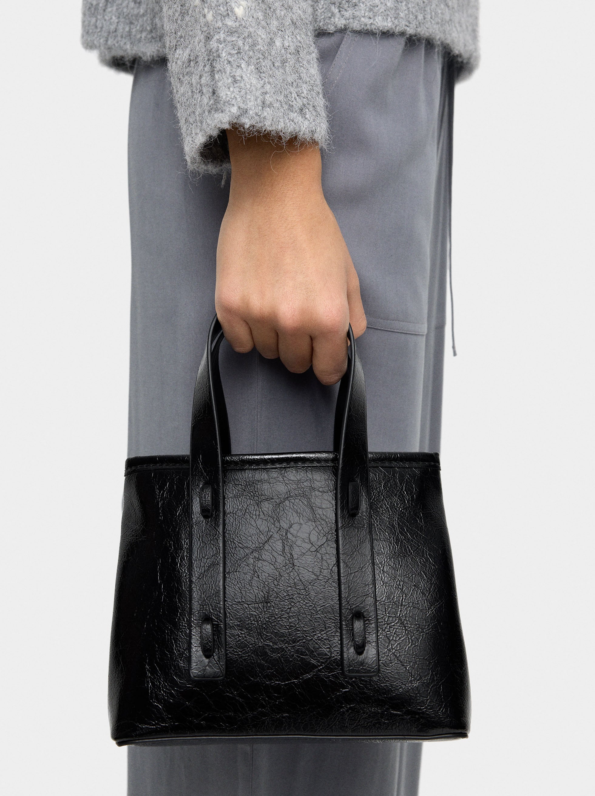 Bolso Tote Efecto Craquelado