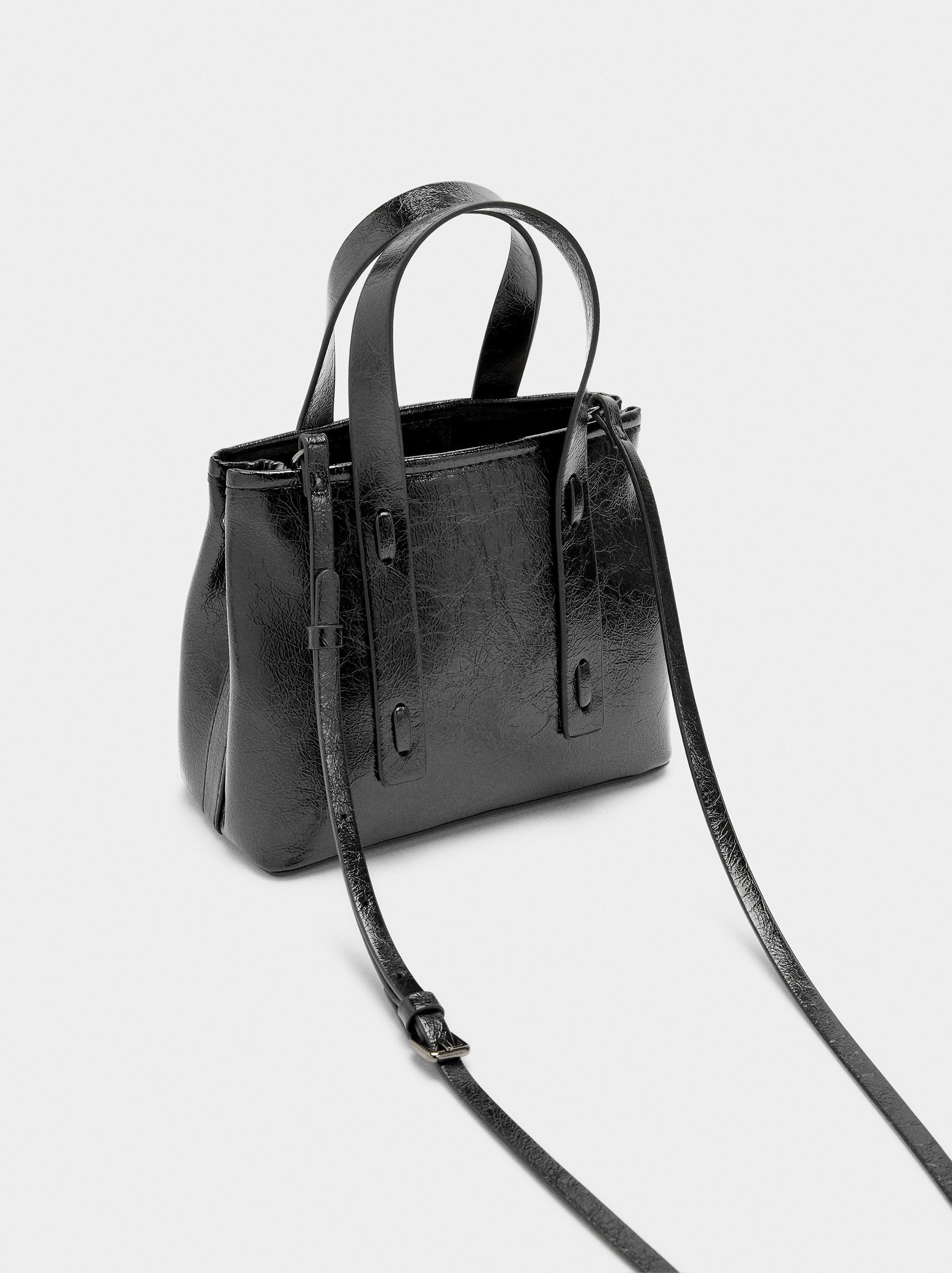 Bolso Tote Efecto Craquelado