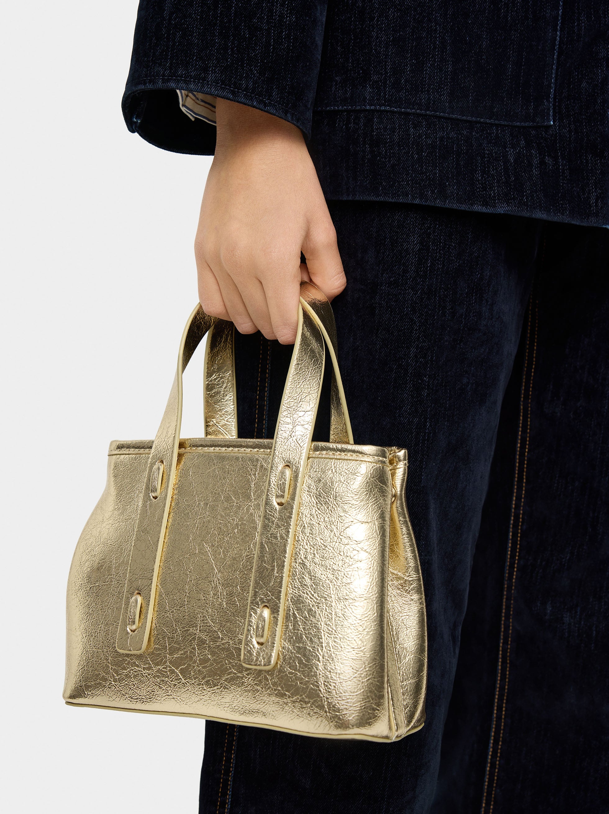 Bolso Tote Efecto Craquelado