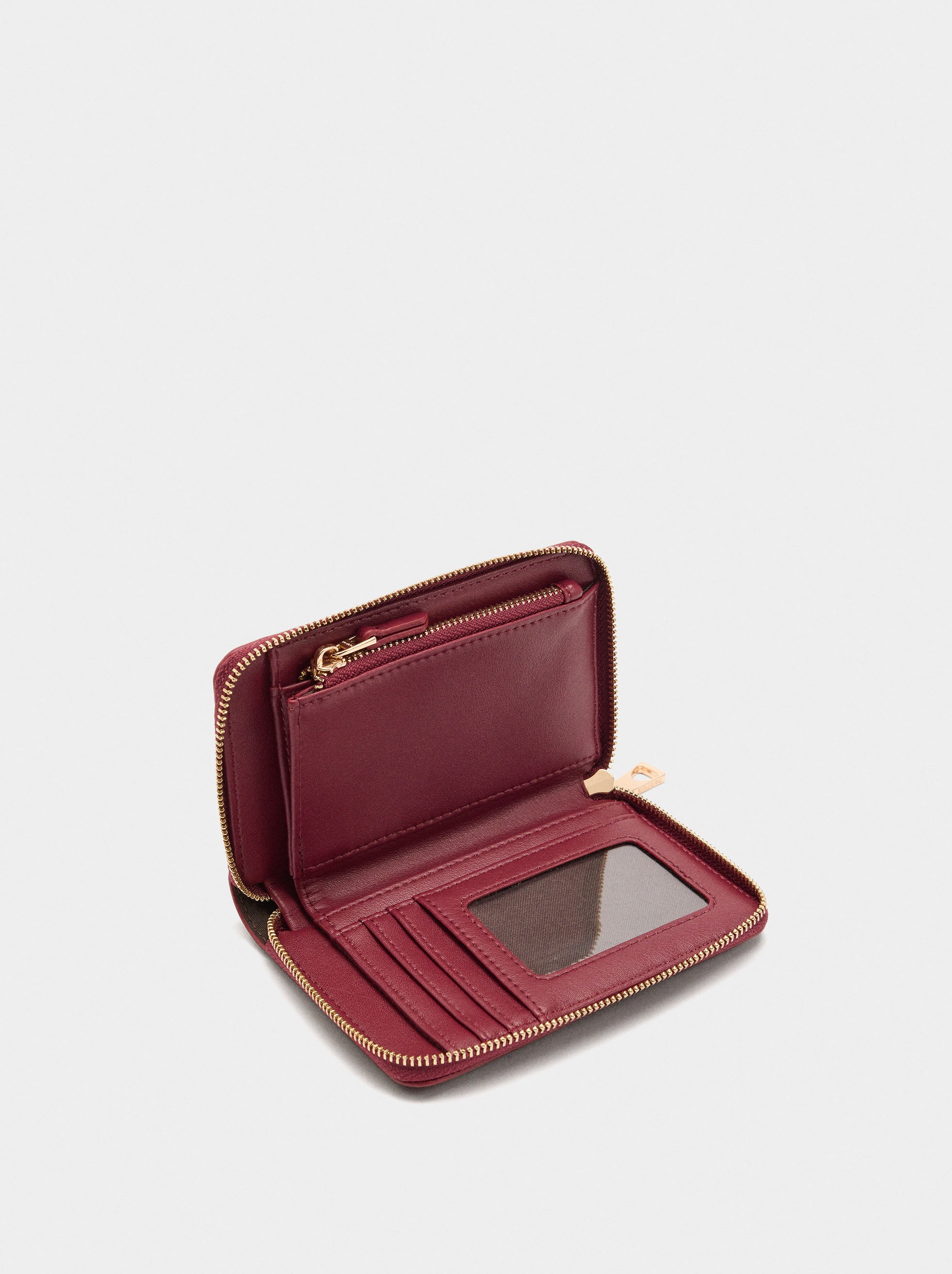 Cartera Con Textura Y Cierre De Cremallera