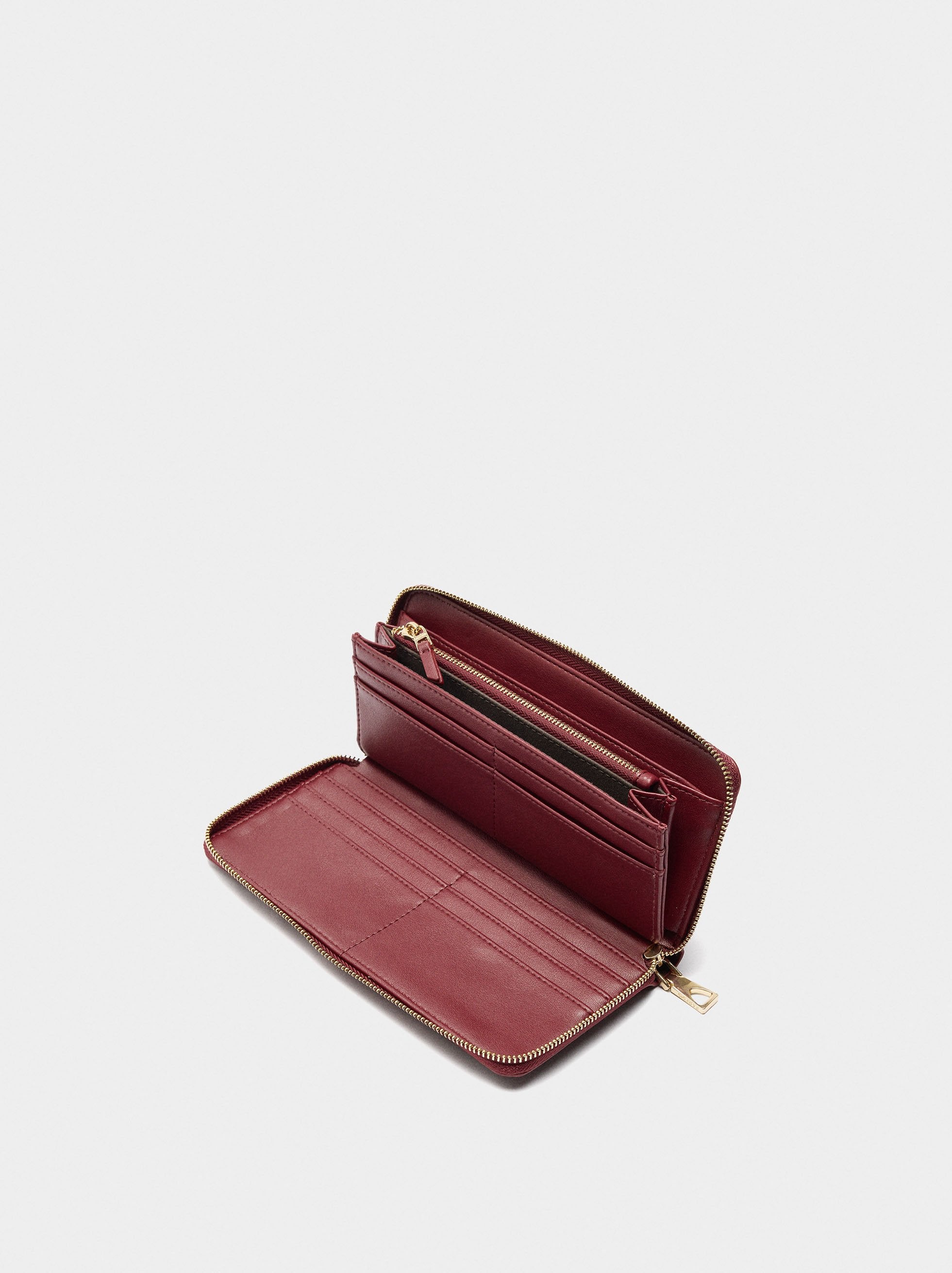 Cartera Con Textura Y Cierre De Cremallera