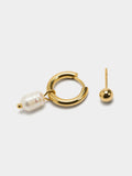 Set De Pendientes Con Perlas De Agua Dulce - Acero Inoxidable