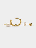 Set De Pendientes Con Perlas De Agua Dulce - Acero Inoxidable
