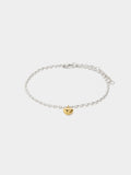 Pulsera Bicolor Colgante De Corazón - Acero Inoxidable