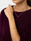 Pulsera Bicolor Colgante De Corazón - Acero Inoxidable