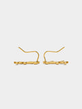 Pendientes Ear Jacket Hojas - Acero Inoxidable