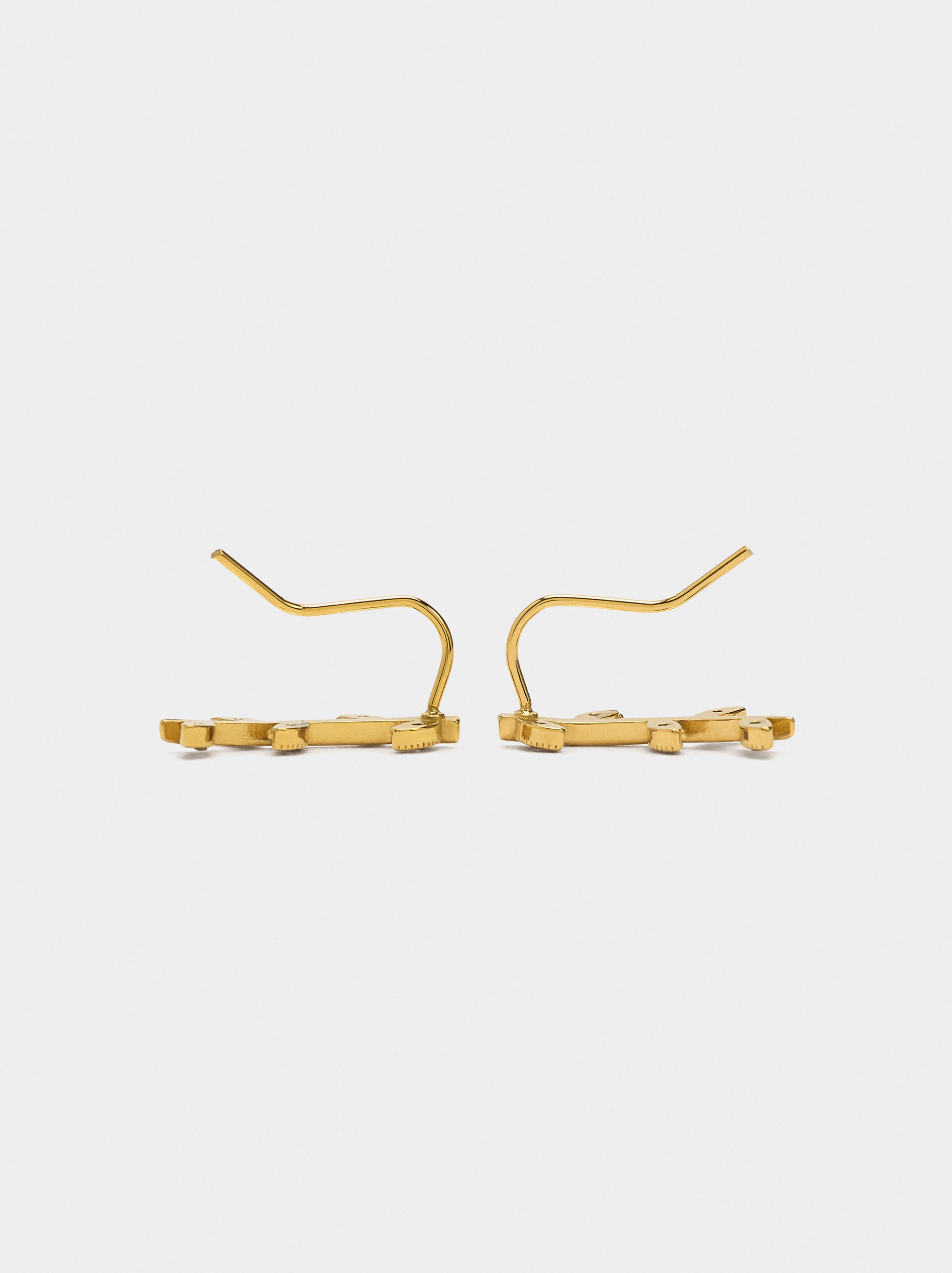 Pendientes Ear Jacket Hojas - Acero Inoxidable