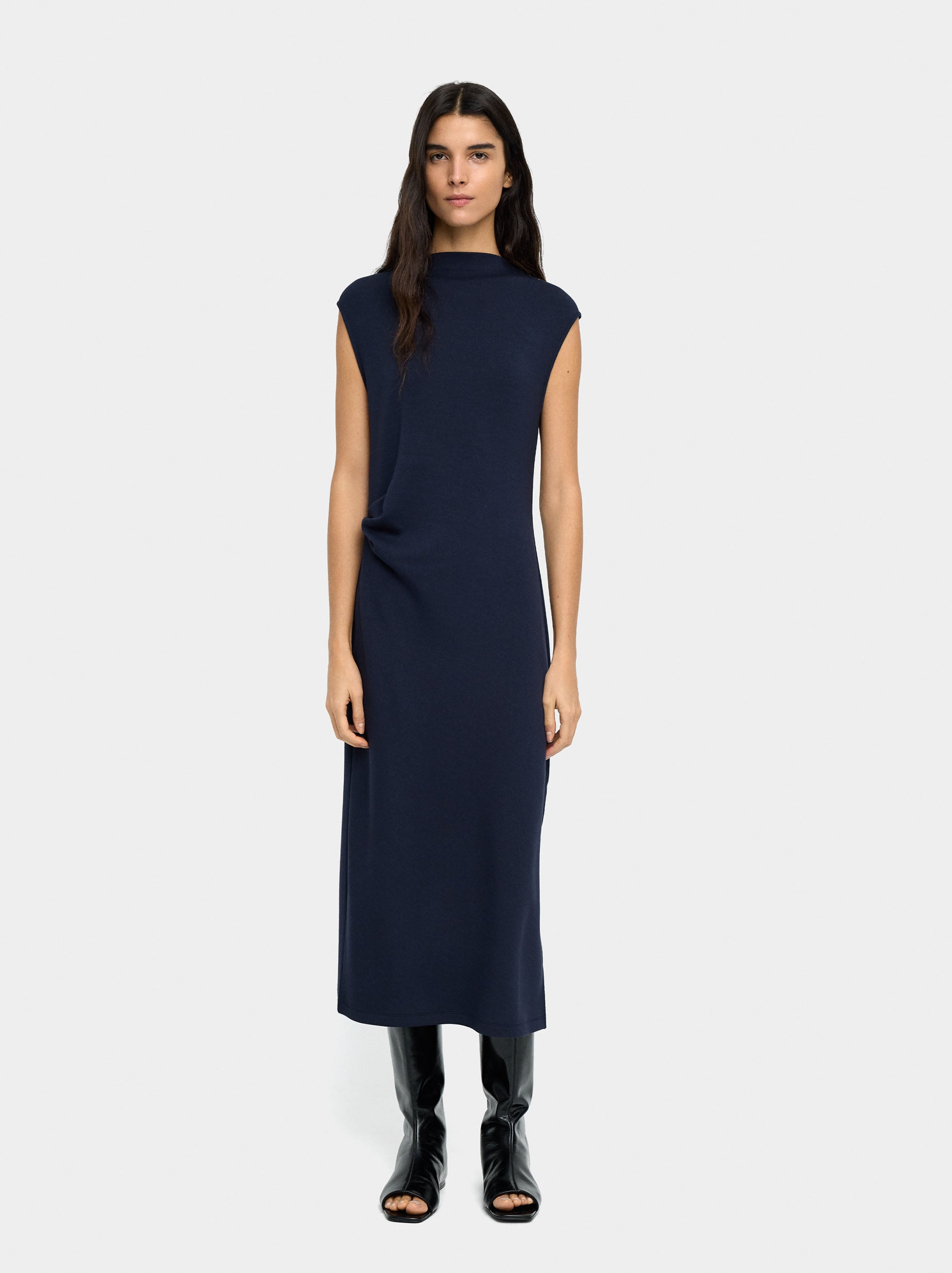 Vestido Midi Con Drapeado
