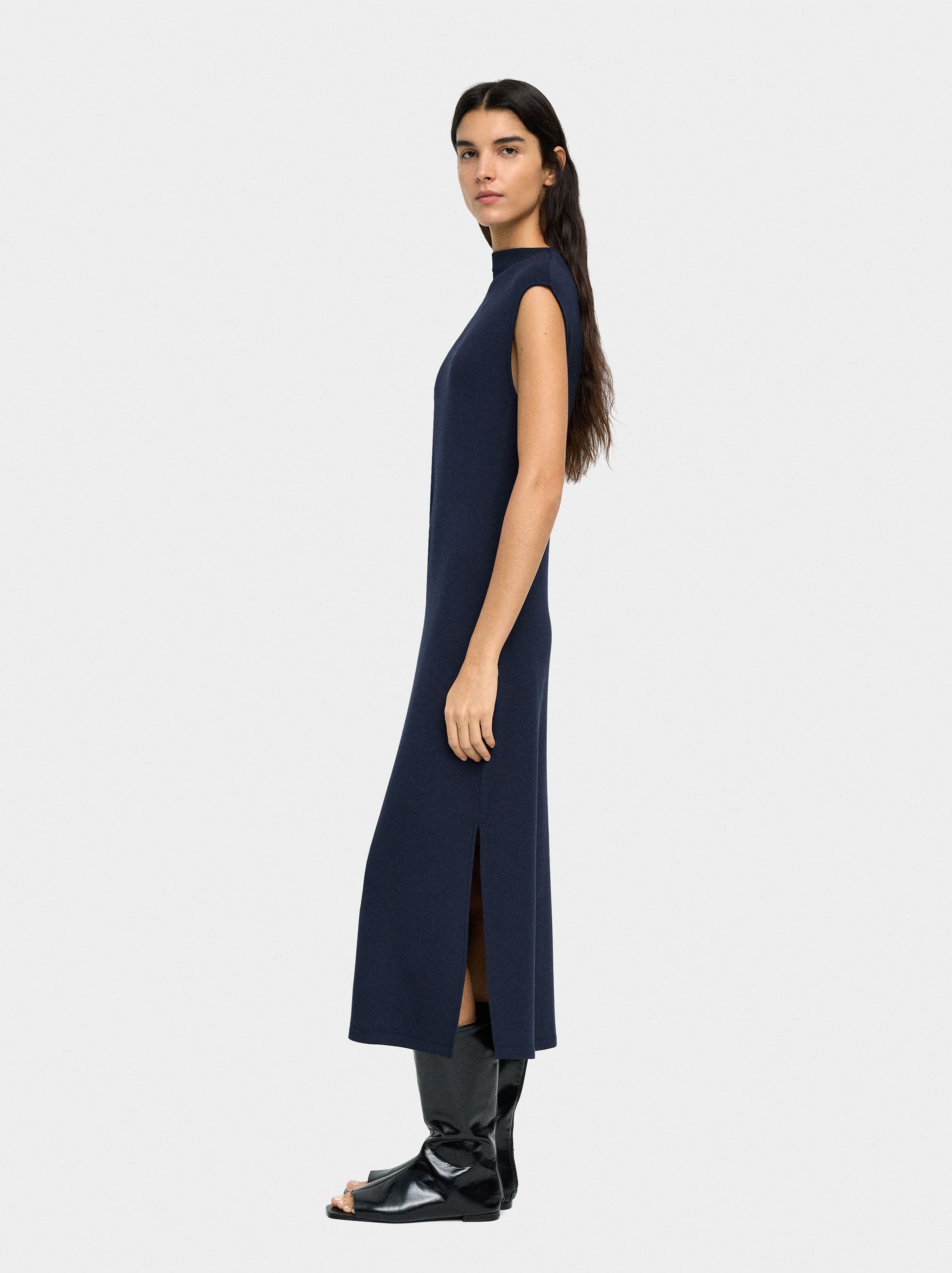 Vestido Midi Con Drapeado