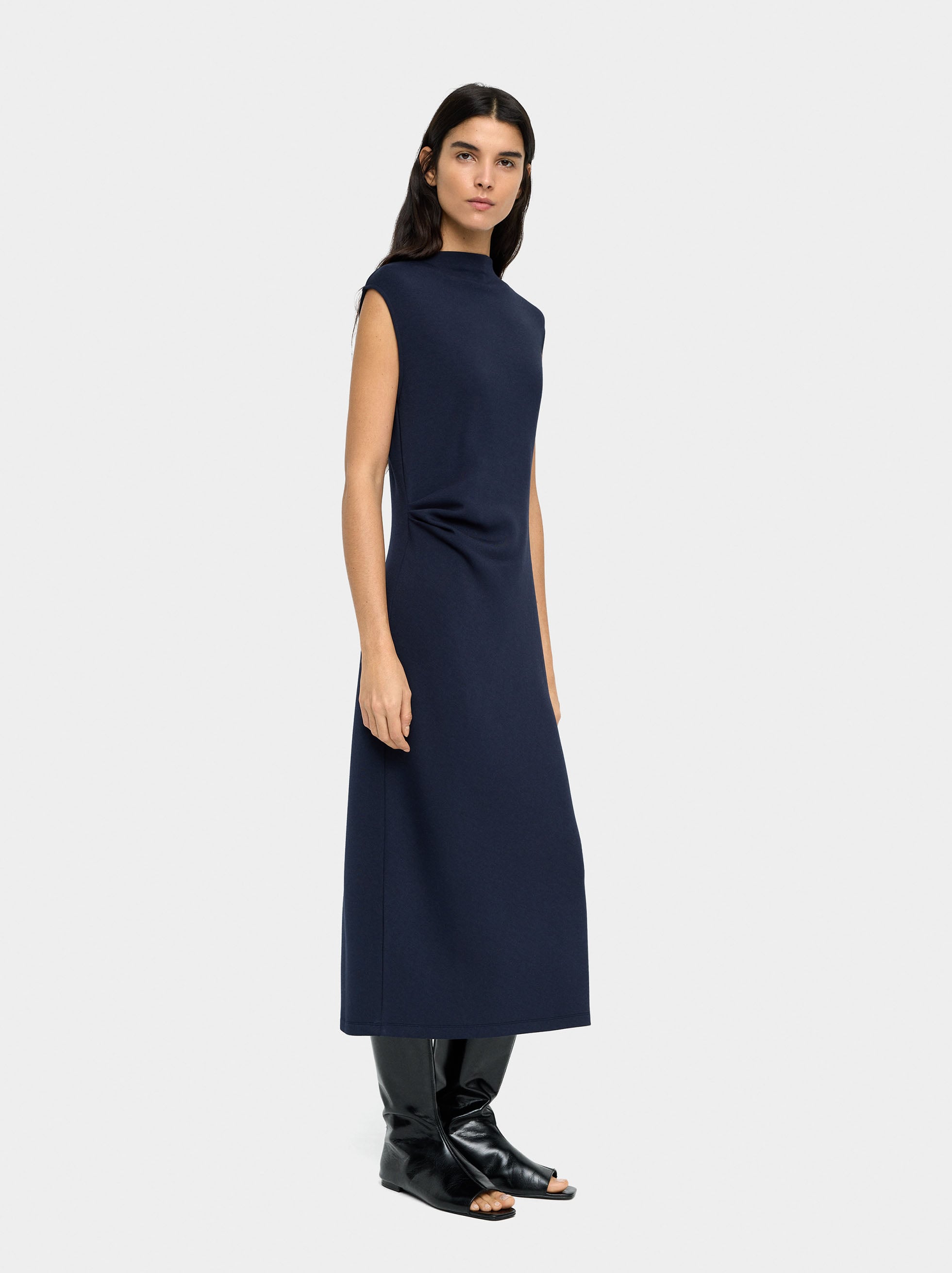 Vestido Midi Con Drapeado