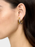 Pendientes Ear Jacket Bicolor Onda - Acero Inoxidable