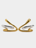 Pendientes Ear Jacket Bicolor Onda - Acero Inoxidable
