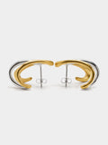 Pendientes Ear Jacket Bicolor Onda - Acero Inoxidable