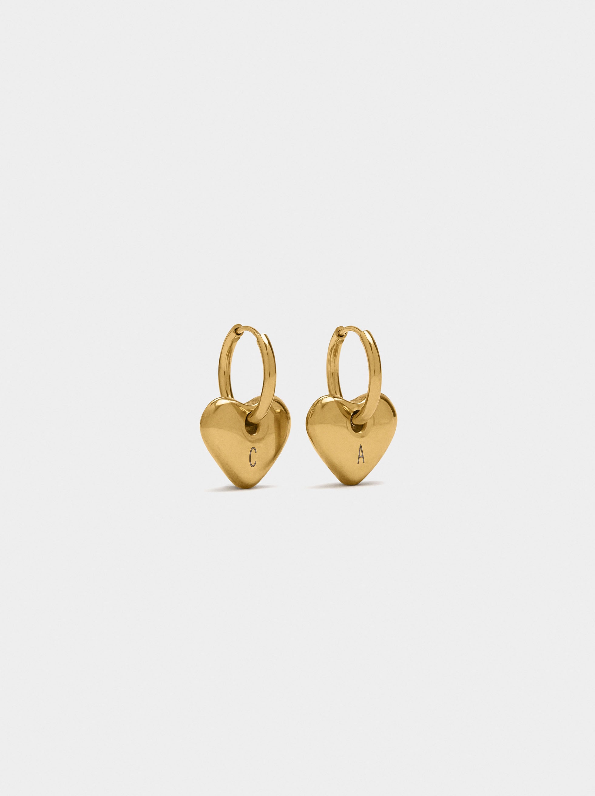 Aros Con Corazones - Acero Inoxidable