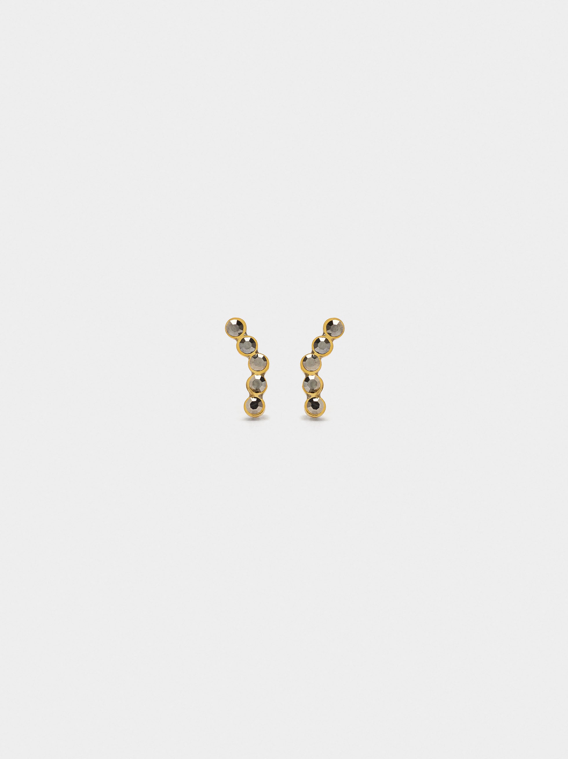 Pendientes Cortos Con Cristales - Acero Inoxidable